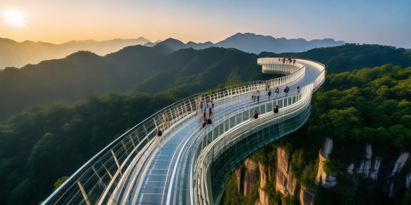 平江石牛寨玻璃桥华丽升级,新增360°观景台,云端漫步体验更刺激!